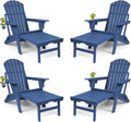 FUNBERRY Adjustable Folding Adirondack Chairs Set of 4 - Retractable