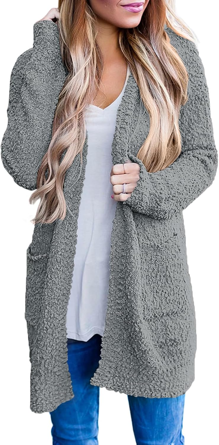 MEROKEETY Women's Long Sleeve Soft Chunky Knit Cardigan Coat