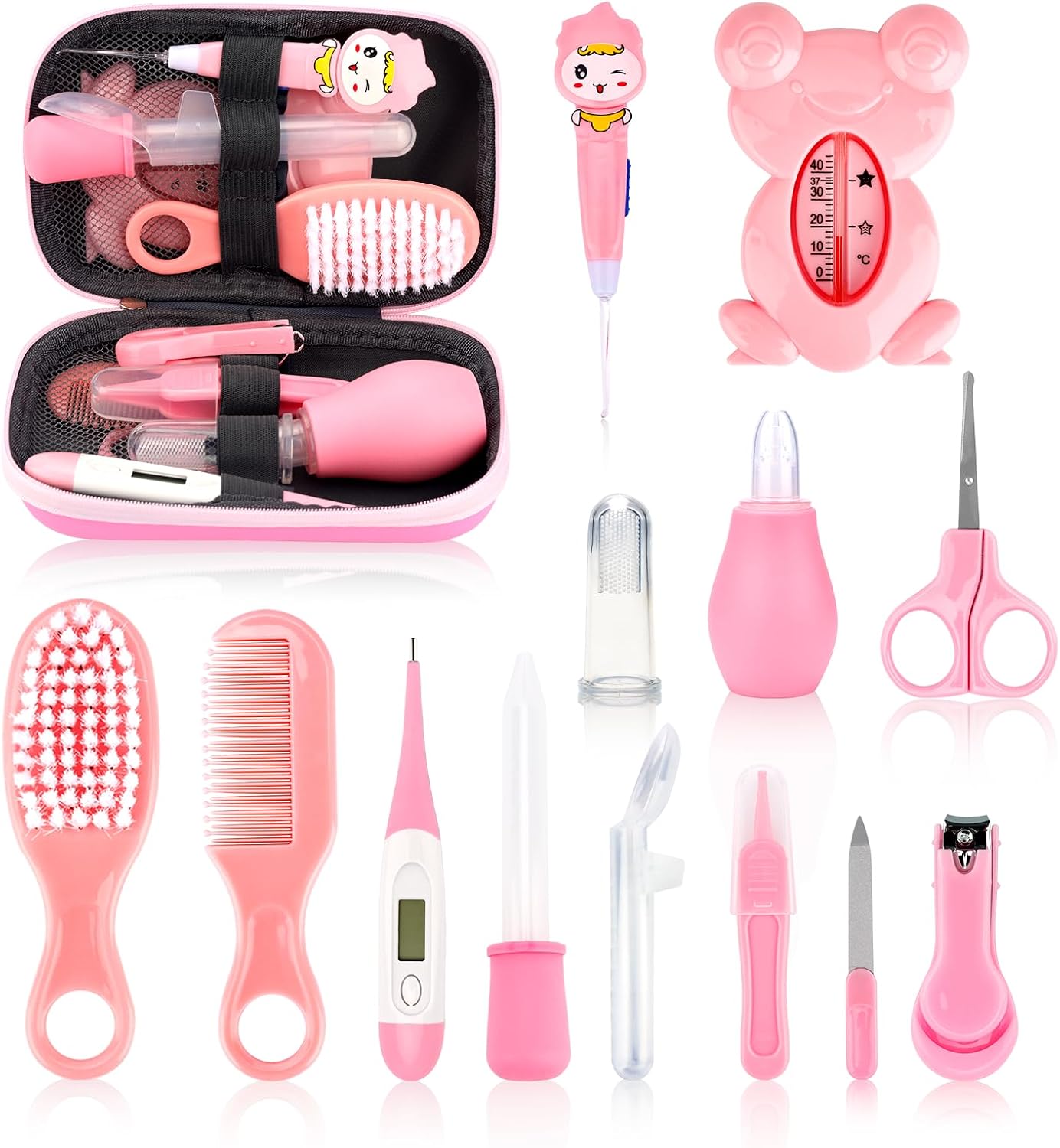 Baby Essentials Kit for Safe Grooming & Health, 14 pcs, Pink