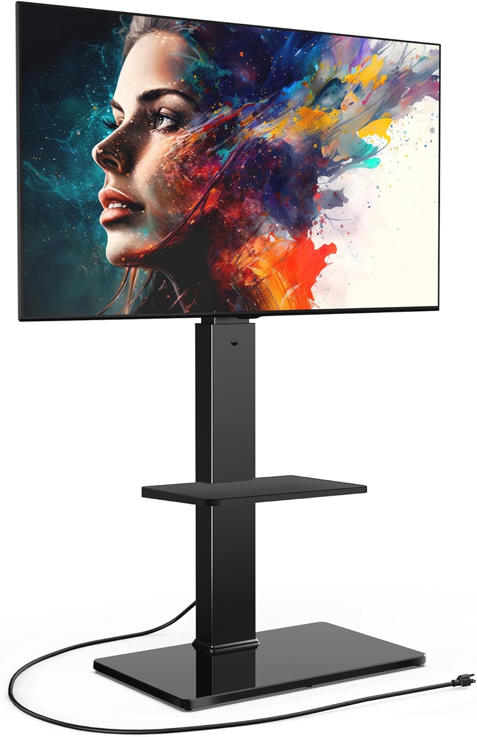 Modern Floor TV Stand with Power Outlet