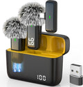 Wireless USB Microphone Lavalier for PC Laptop iPhone 16/15 - Compact
