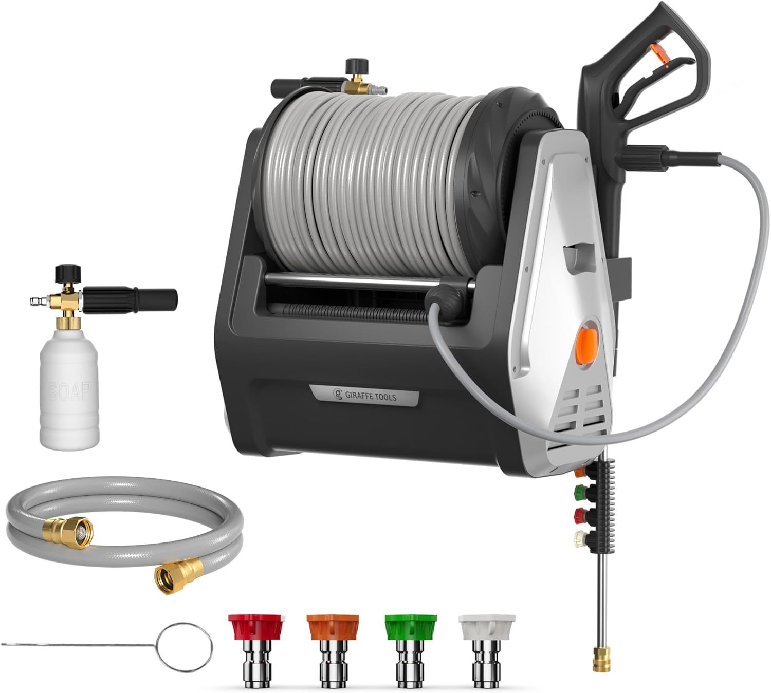 Giraffe Tools Wall Mounted Pressure Washer with 100ft Hose