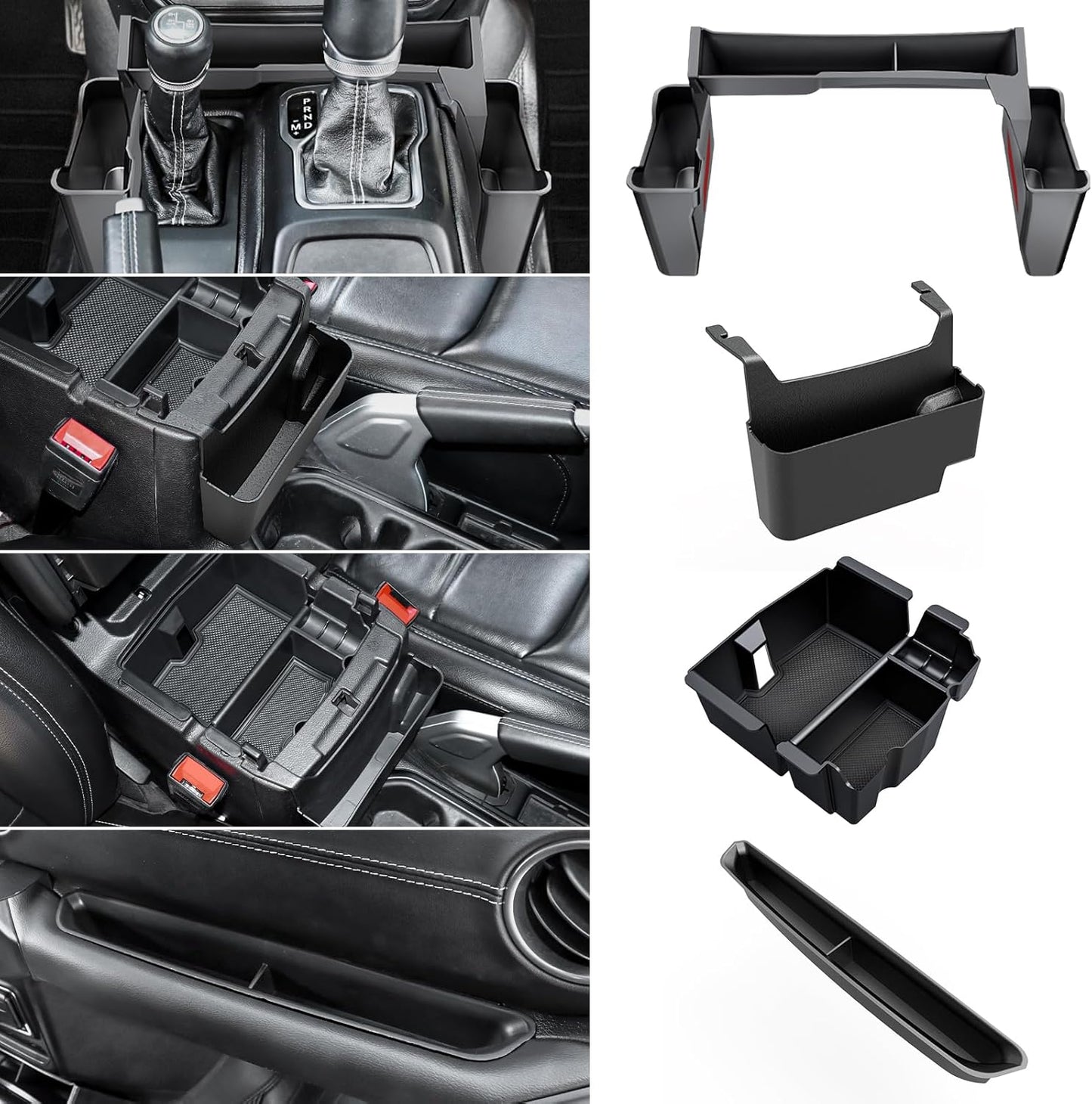 4PCS Upgraded Center Console Organizer for Jeep Wrangler JL JLU