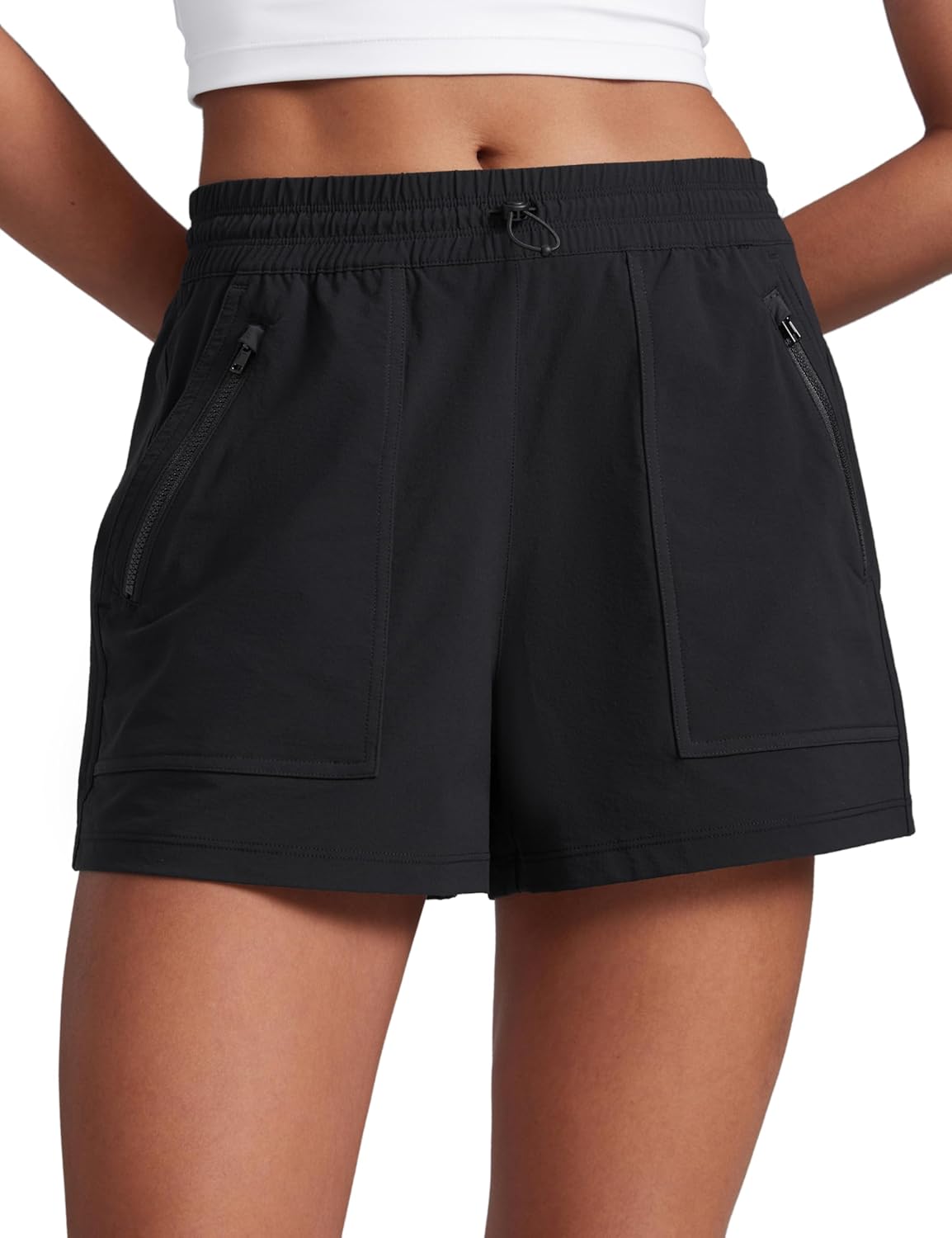 CRZ YOGA Stretch Hiking Shorts for Women with Zip Pockets
