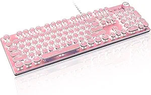 Basaltech Pink Mechanical Gaming Keyboard with LED Backlit
