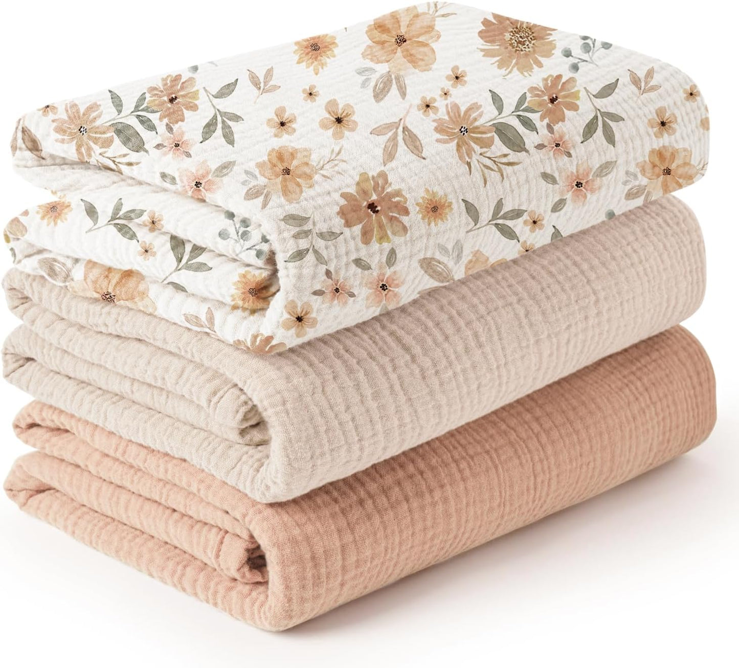 Konssy Muslin Swaddle Blankets - Soft, Breathable & Large 47 in