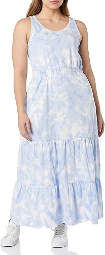 Stylish Women's Sleeveless Elastic Waist Summer Maxi Dress