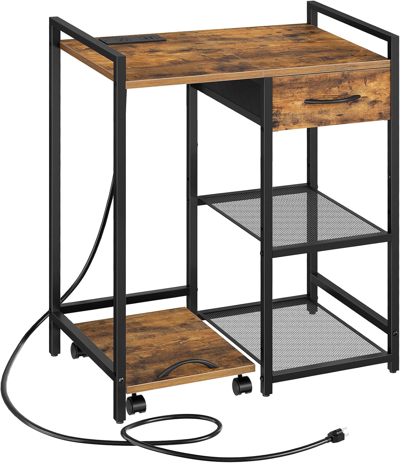 HOOBRO Printer Stand with Charging Station - Organize Efficiently