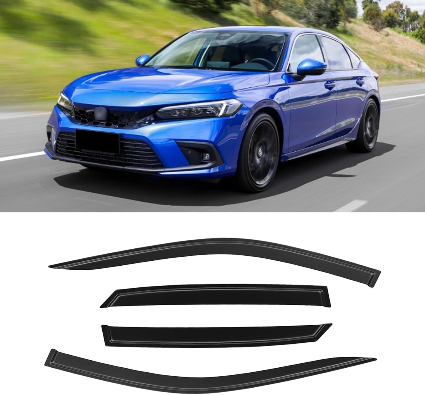 Window Visor for 2022-2025 Honda Civic - Dark Smoke Rain Guards