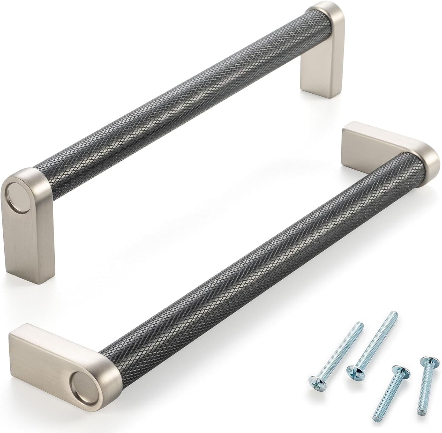 Knurled Black and Nickel Cabinet Pulls for Stylish Upgrades
