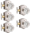 Privacy Door Knob in Satin Nickel with Clear Diamond Glass