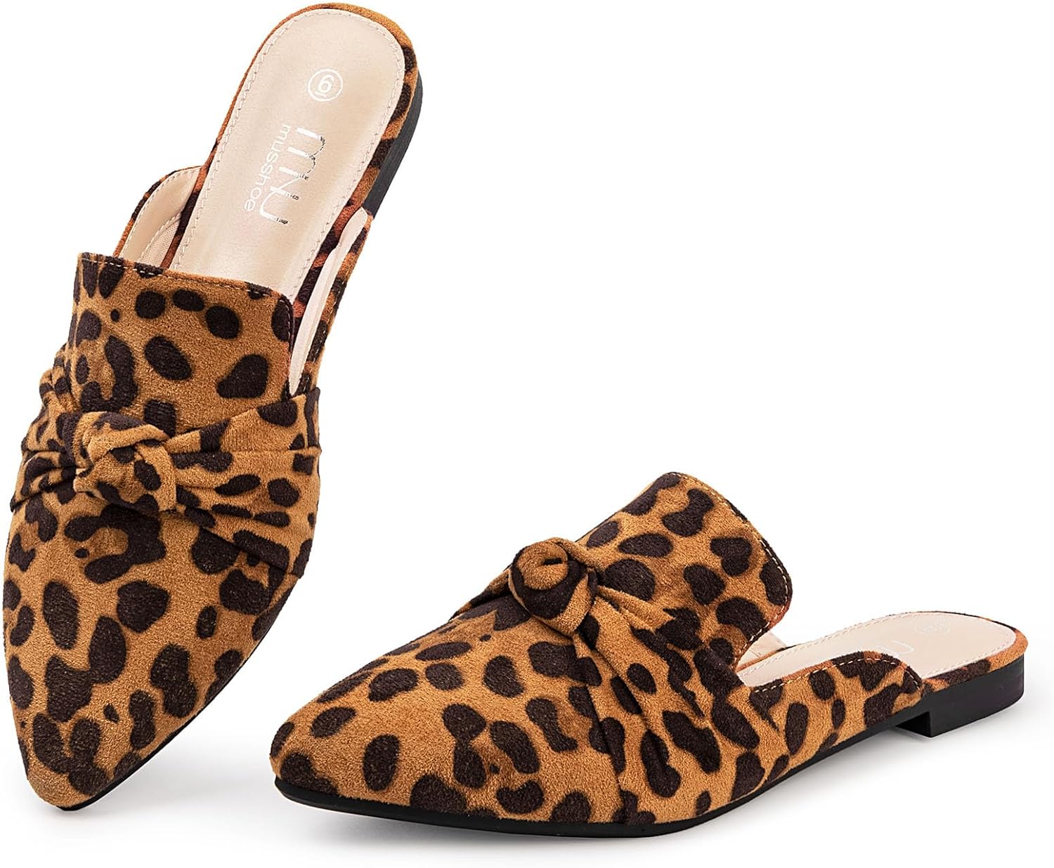 MUSSHOE Comfortable Pointed Toe Mules Flats for Women Style