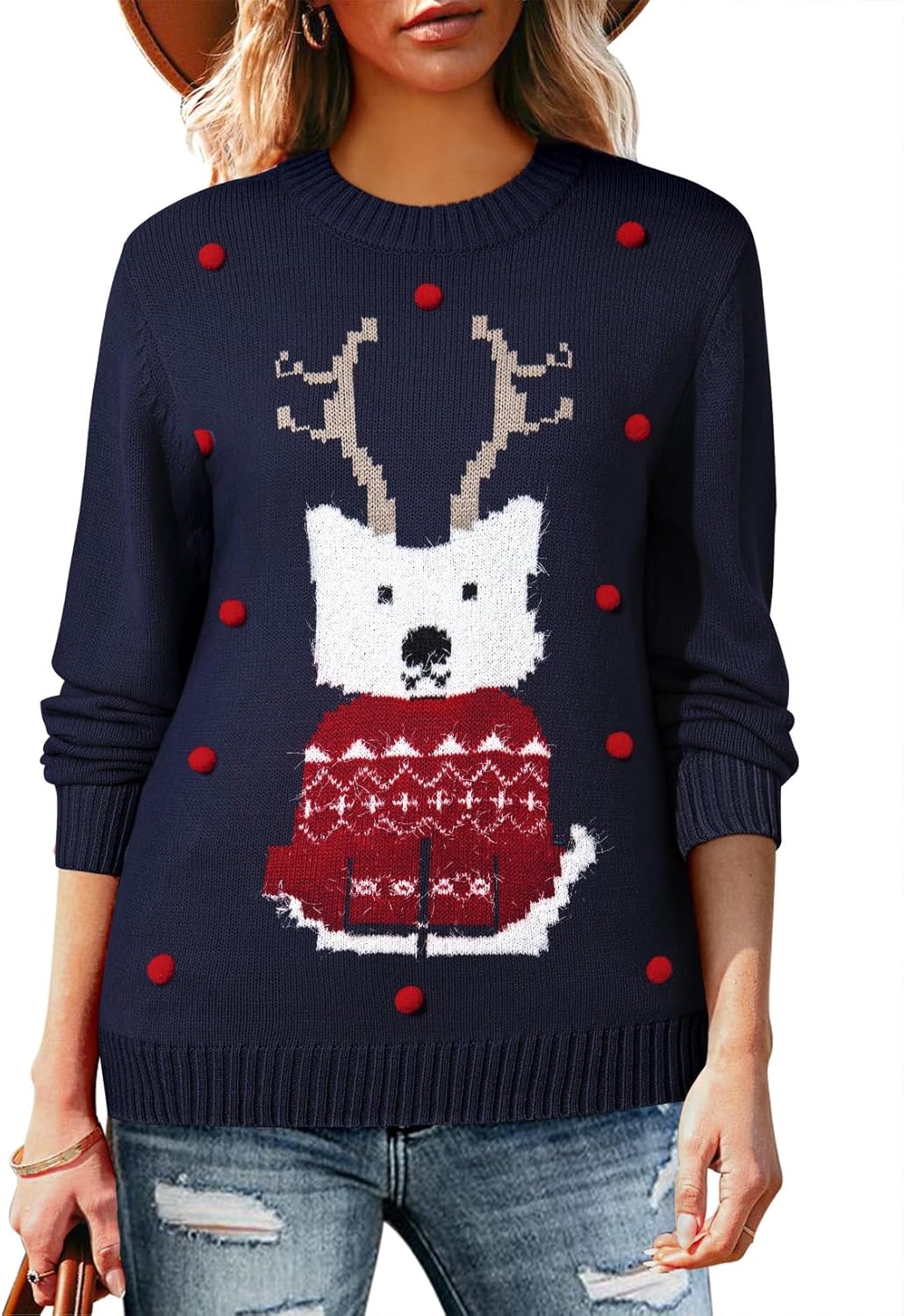 Pink Queen Women's Ugly Christmas Sweater for Festive Fun