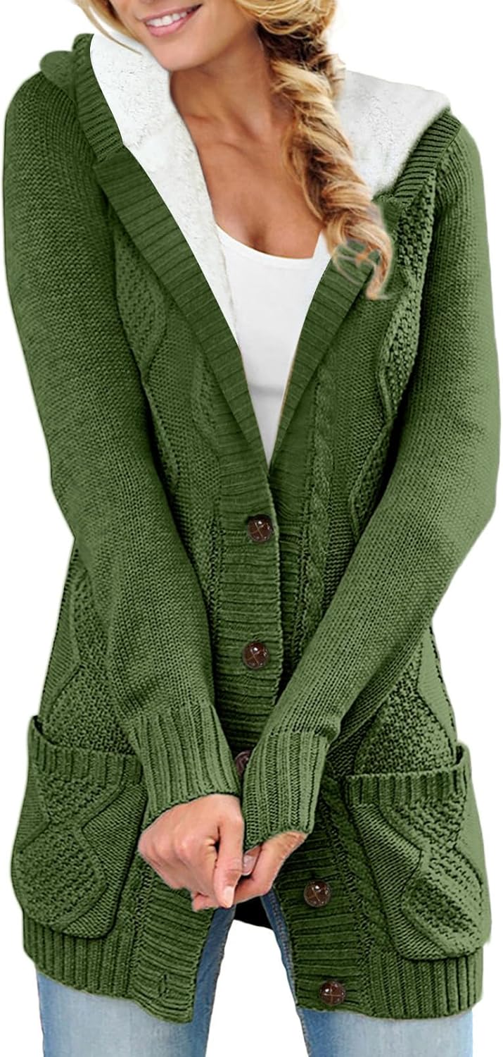 Cozy Women's Hooded Cardigan Sweater for Winter Wear