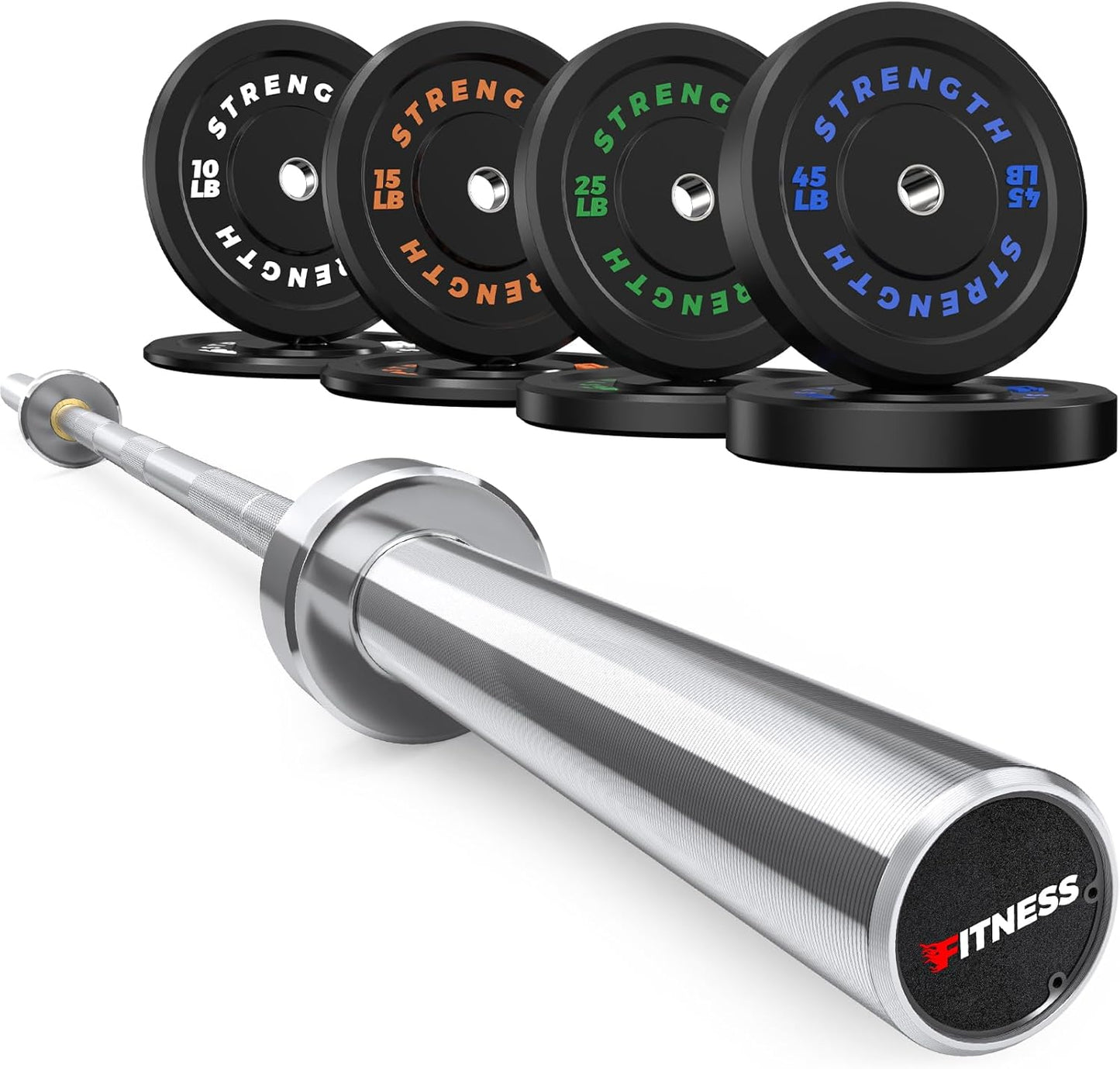 Olympic Rubber Bumper Weight Set for Home Gym Strength Training
