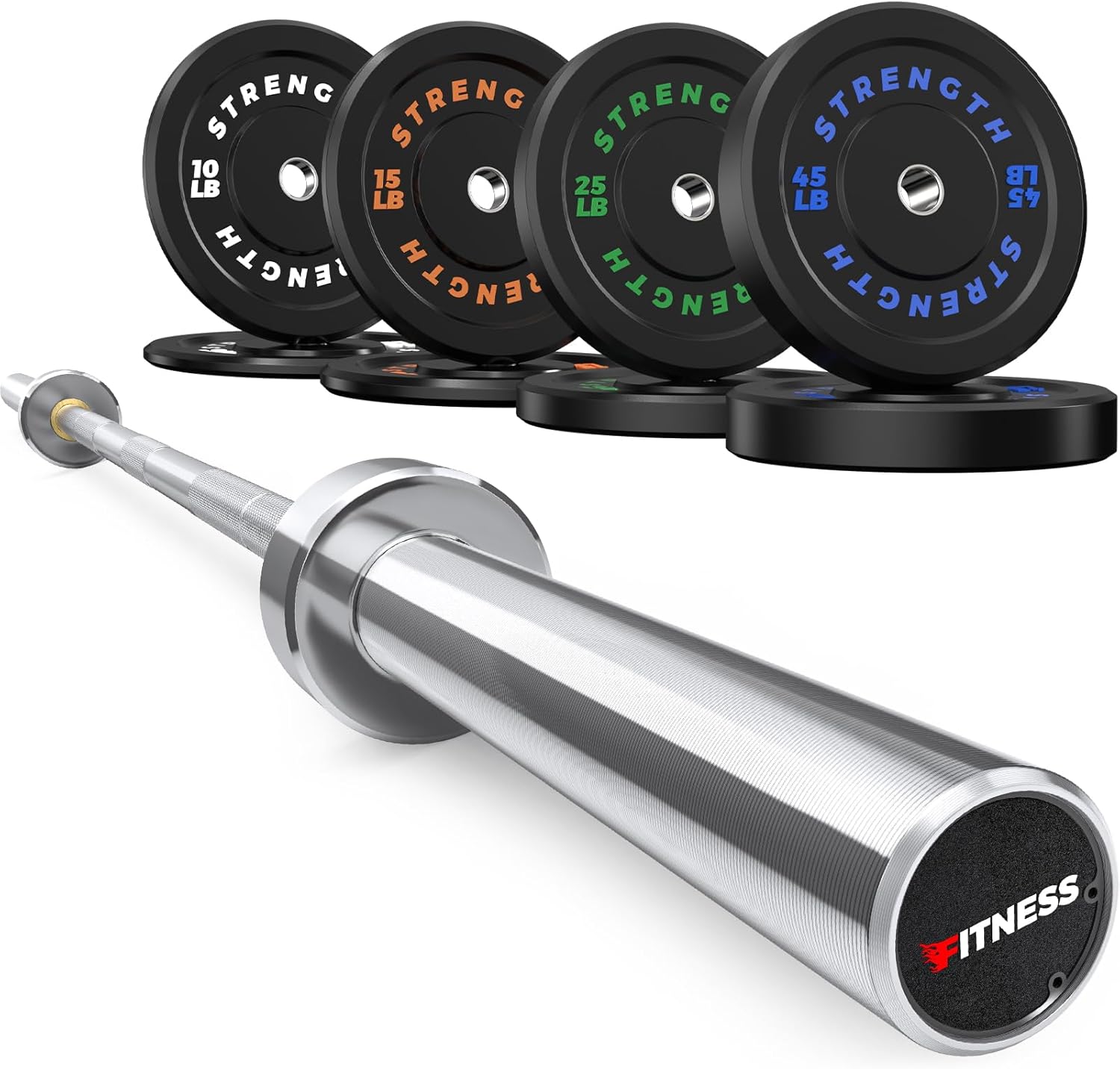 Olympic Rubber Bumper Weight Set for Home Gym Strength Training