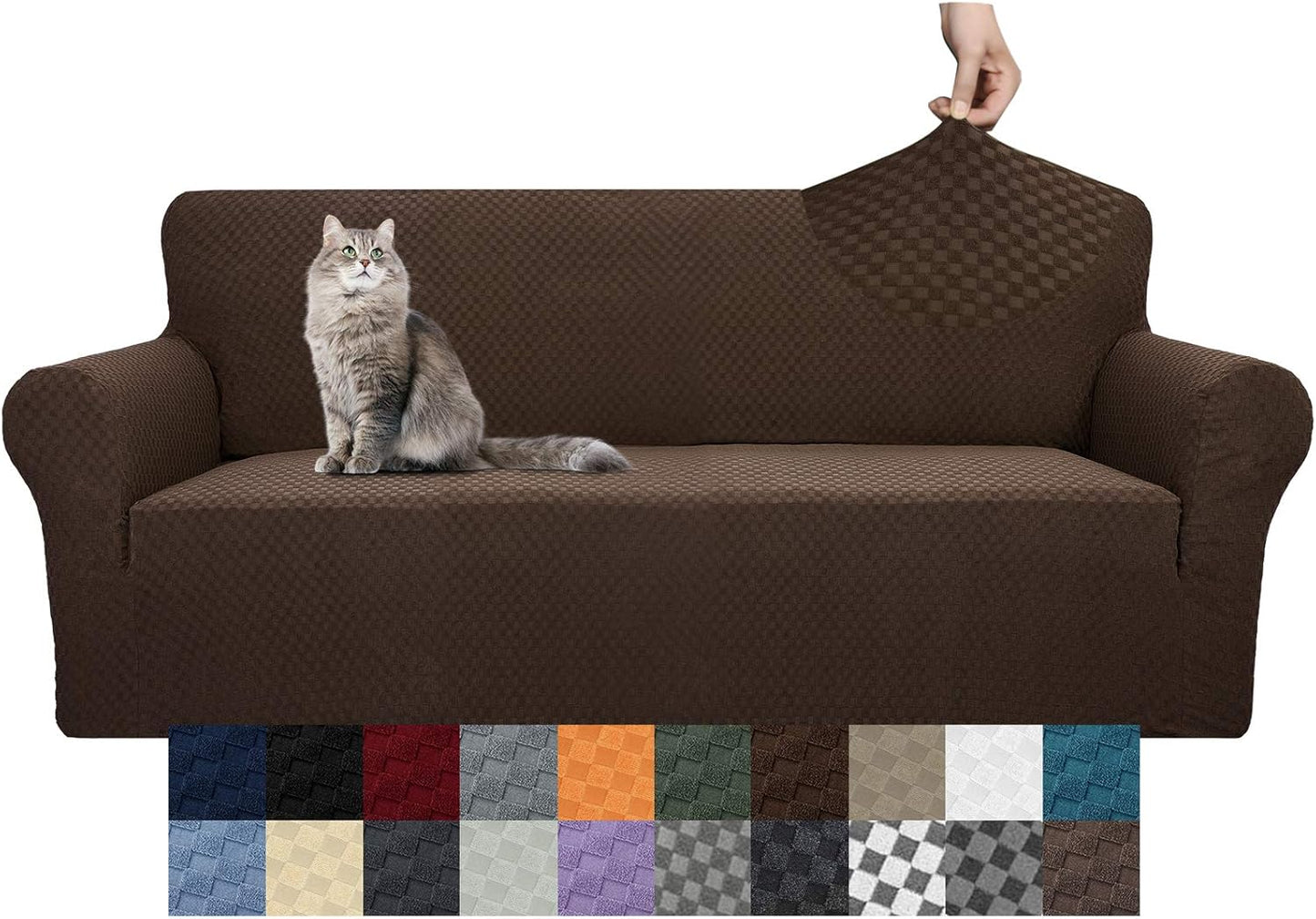 YEMYHOM Couch Cover High Stretch Jacquard Design for Sofas