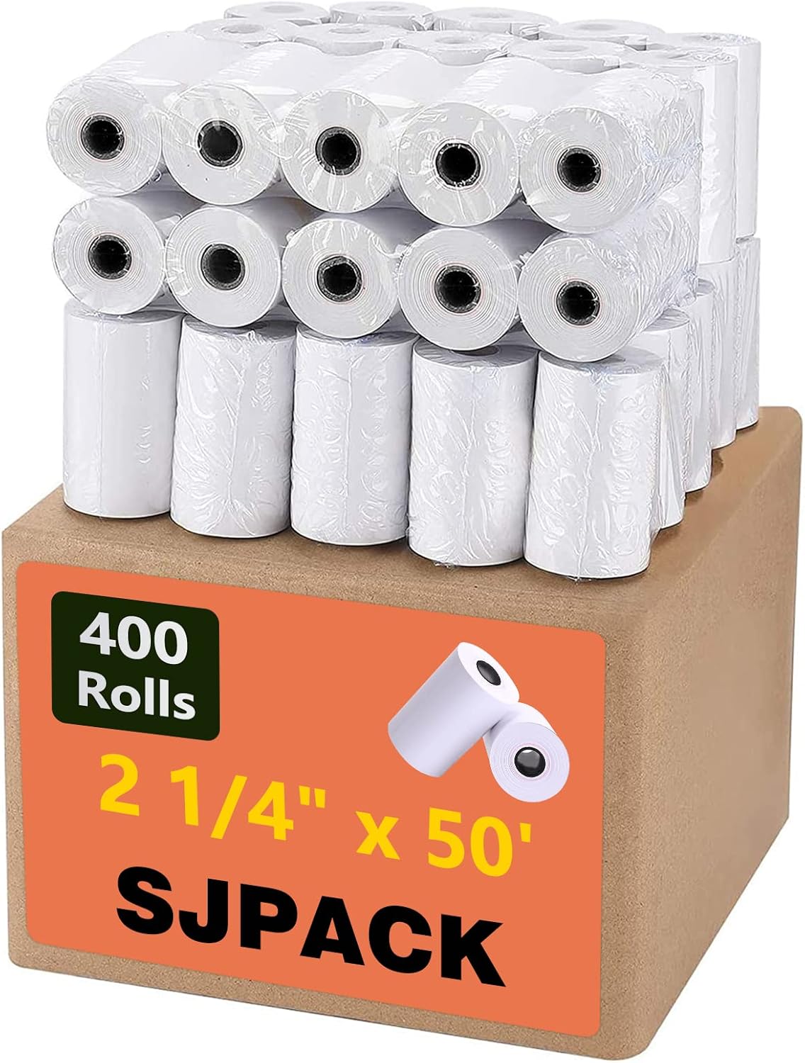 Thermal Paper 2 1/4in x 50ft for Cash Registers - 400 Rolls