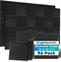 96 Pack Sound Proof Foam Panels for Walls Black - Studio Wedges