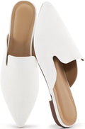 Ecetana Womens Mules Flats Pointed Toe Backless Slip On - Dressy