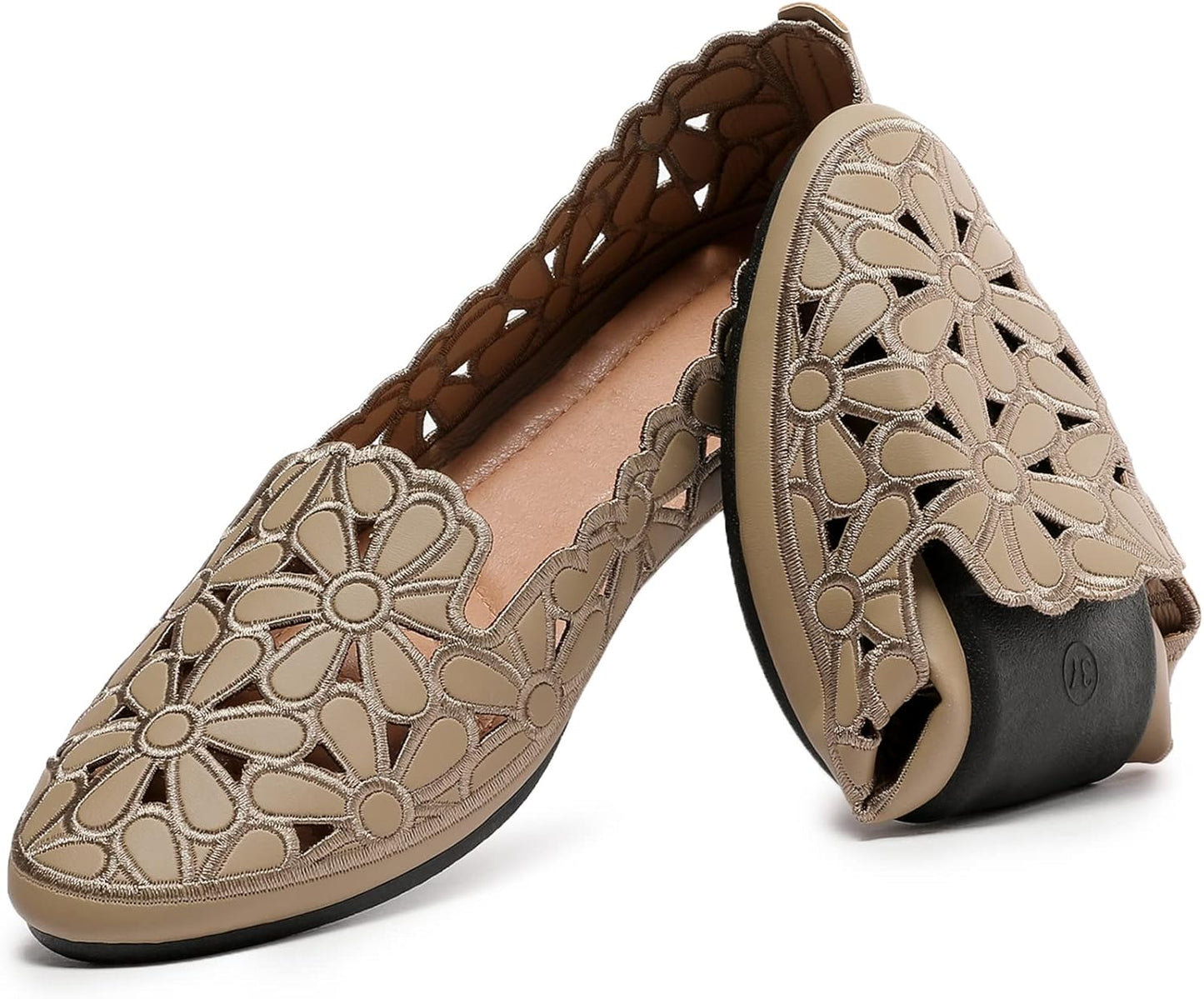 Floral Ballet Flats for Women - Comfortable Slip On Shoes