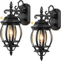 Dusk to Dawn Outdoor Wall Light - Automated Matte Black Sconce
