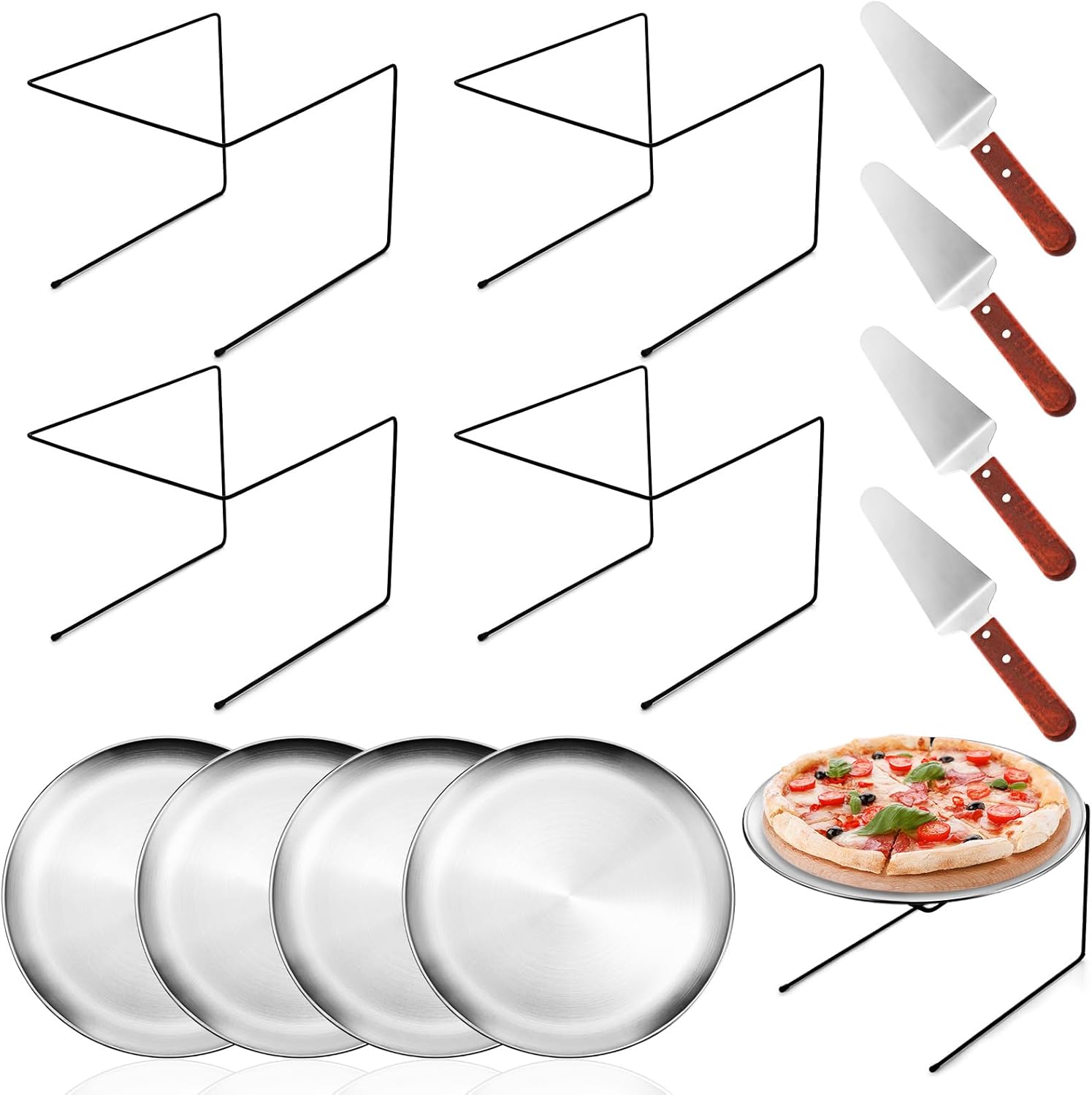Yiyiring 12 Pcs Pizza Stand Set for Perfect Parties