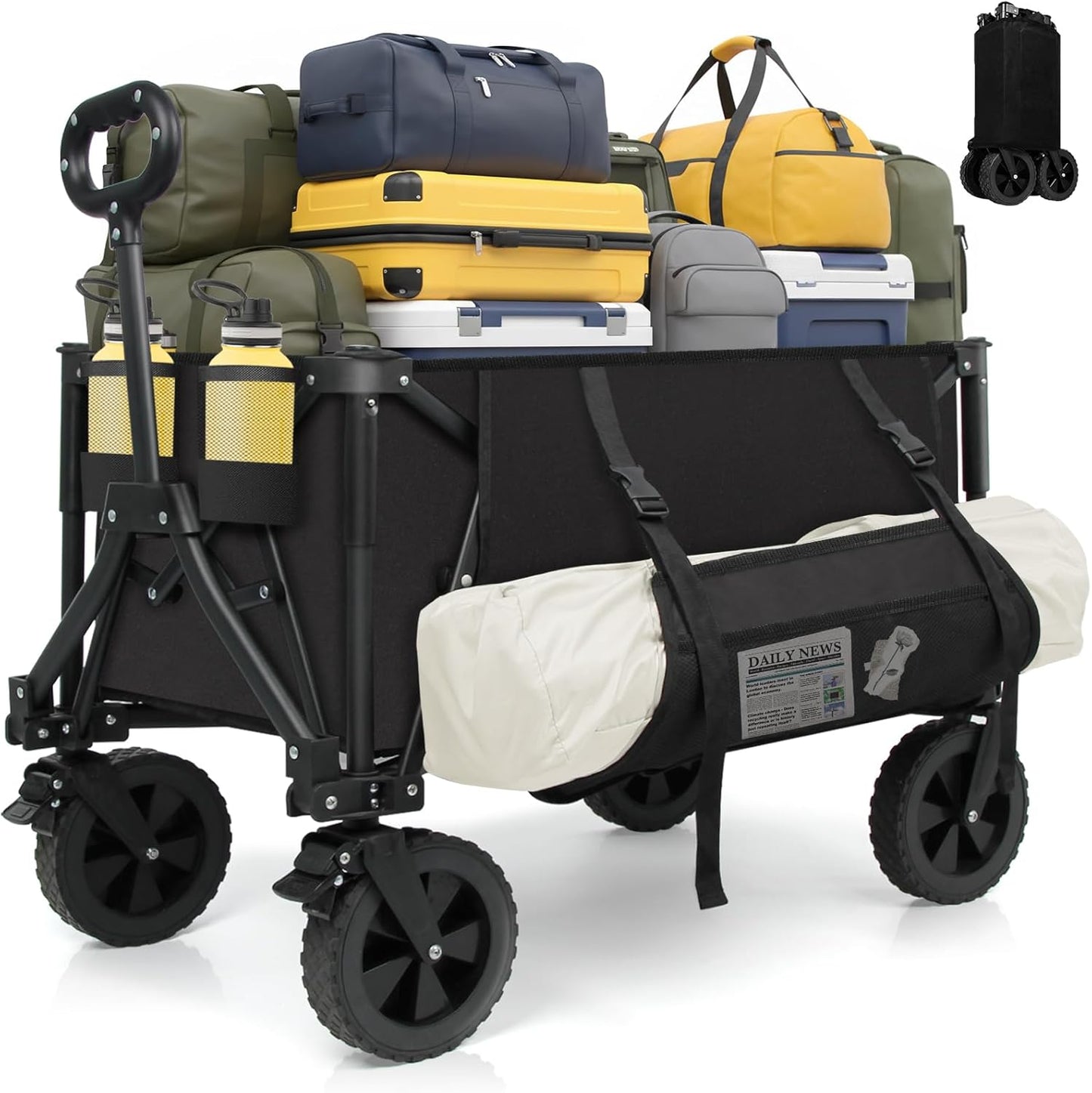 Heavy-Duty Foldable Utility Cart for Beach and Shopping Trips