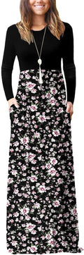 DEARCASE Women's Maxi Dress Long Sleeve Casual Empire Waist Guide