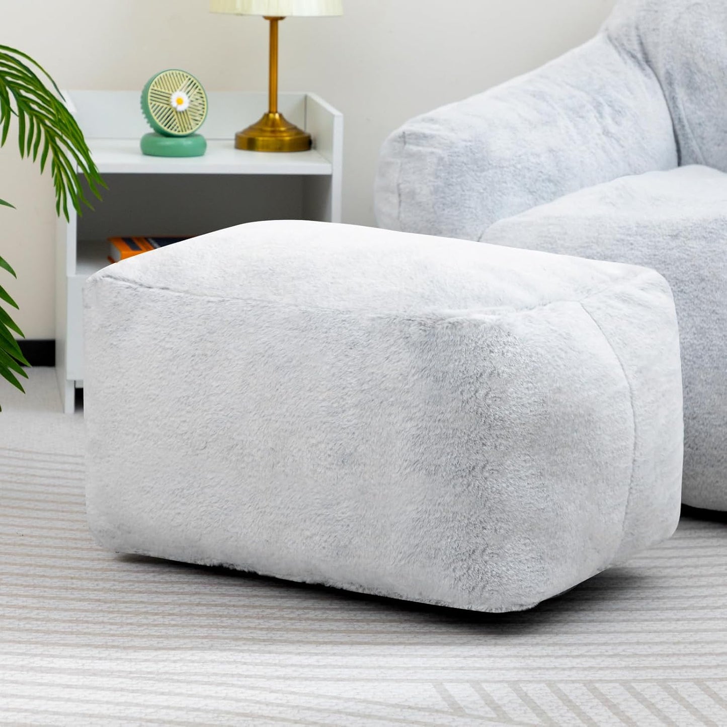 HollyHOME 15in Bean Bag Ottoman Pouf for Ultimate Comfort