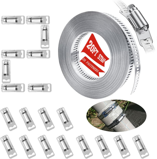20FT Stainless Steel Hose Clamps Kit