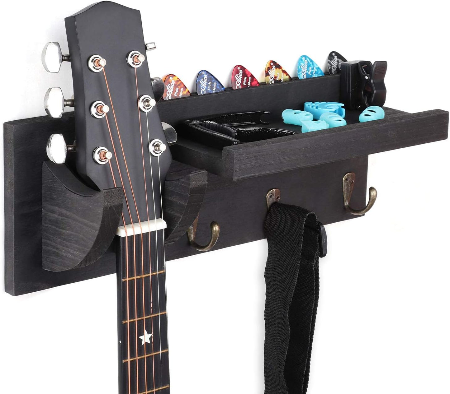 Bikoney Guitar Wall Hanger: Vintage Black, U.S. Patent