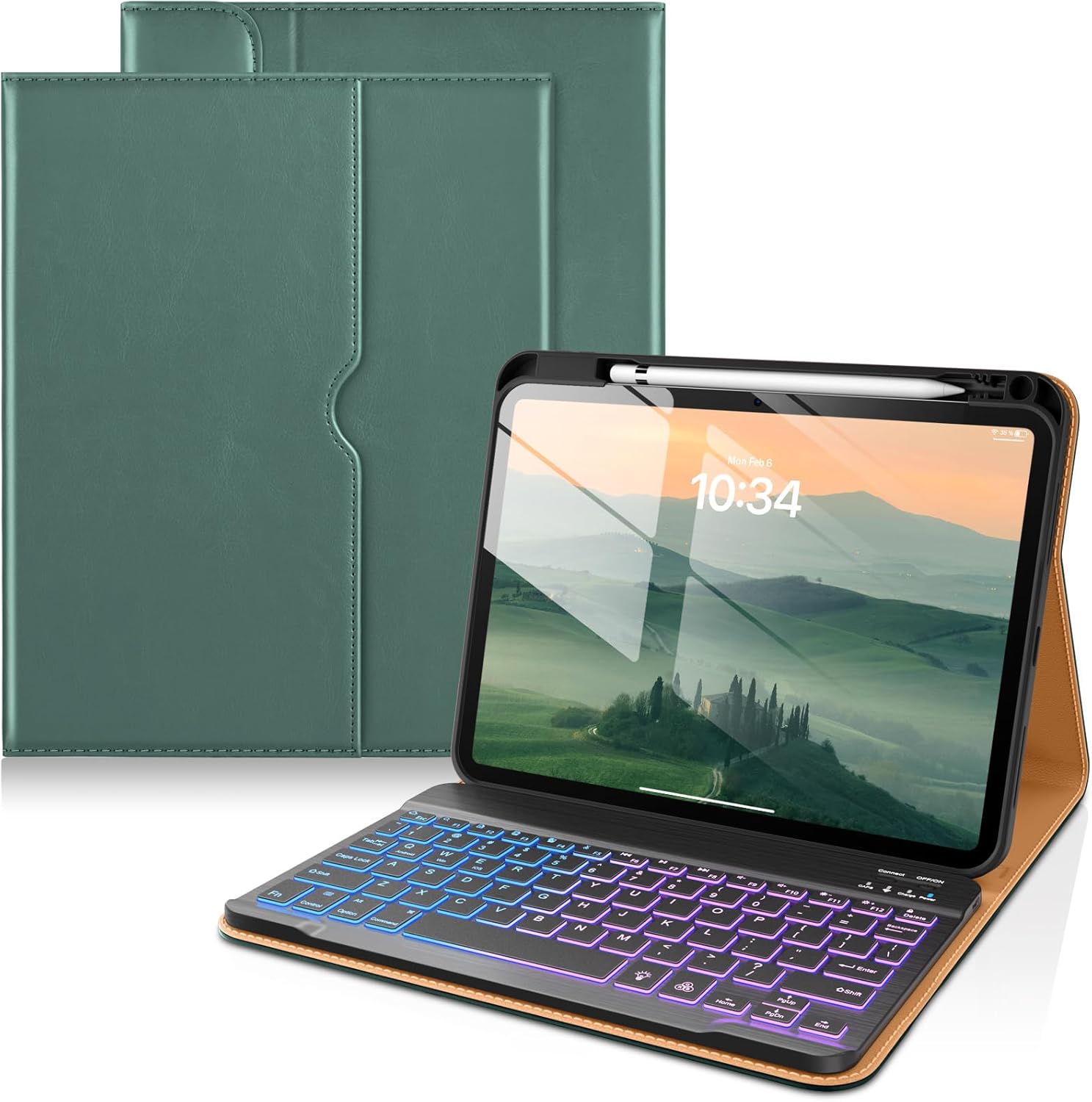 DTTO iPad 11th & 10th Gen Case with Backlit Wireless Keyboard