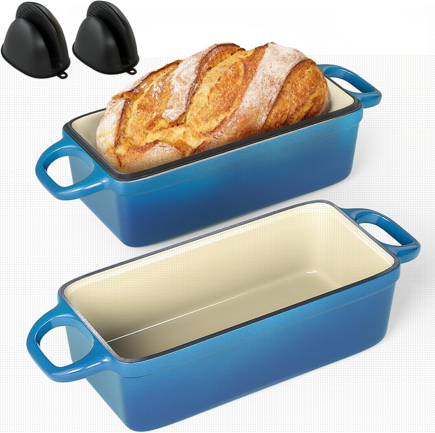 2 IN 1 Cast Iron Bread Loaf Pan for Perfect Homemade Bread