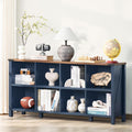 8 Cube Book Shelf Farmhouse Wood 62in Horizontal Console - Stylish