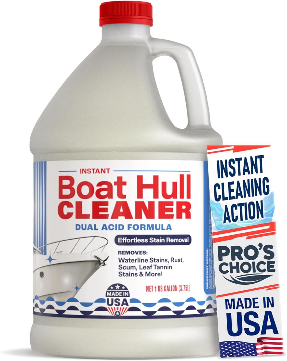 Instant Boat Hull Cleaner - Powerful Dual Acid Formula for Stains