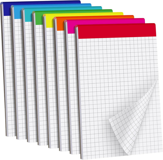 8 Pack Grid Paper Memo Pads 4x6 - Math Journaling Essential