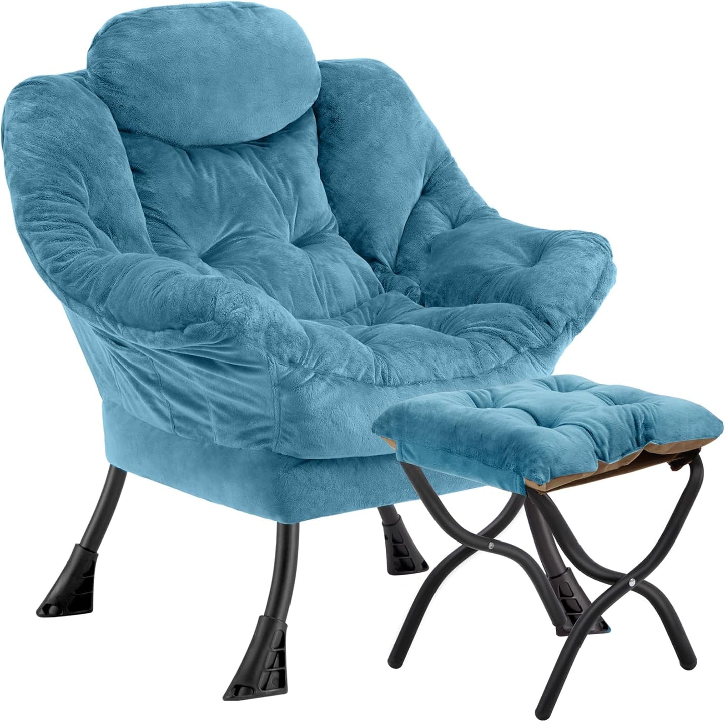 Lazy Chair with Folding Ottoman for Living Room and Office