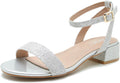 Women's Open Toe Ankle Strap Low Block Chunky Heels Sandals upper