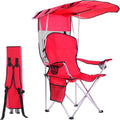 Portable Folding Camping Chair with Canopy Shade - Durable Outdoor