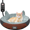 Heated Cat Bed for Small Cats - Cozy Donut Heated Pet Bed with Timer
