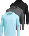Men's Dry Fit Wicking Long Sleeve Hoodie 3-Pack - Active Comfort These