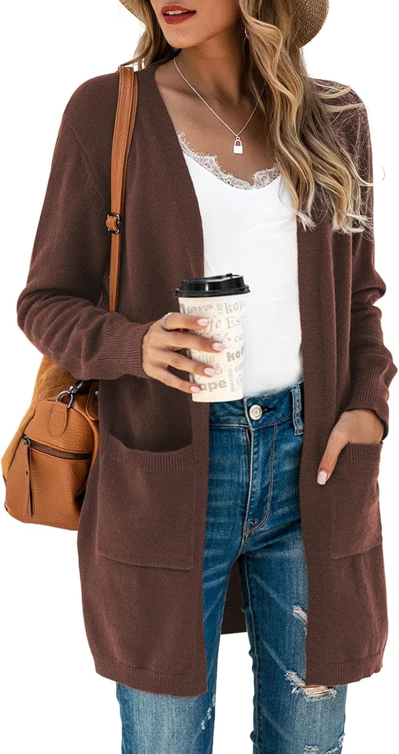 TASAMO Women's Kimono Cardigan: Oversized Soft Outwear with Pockets