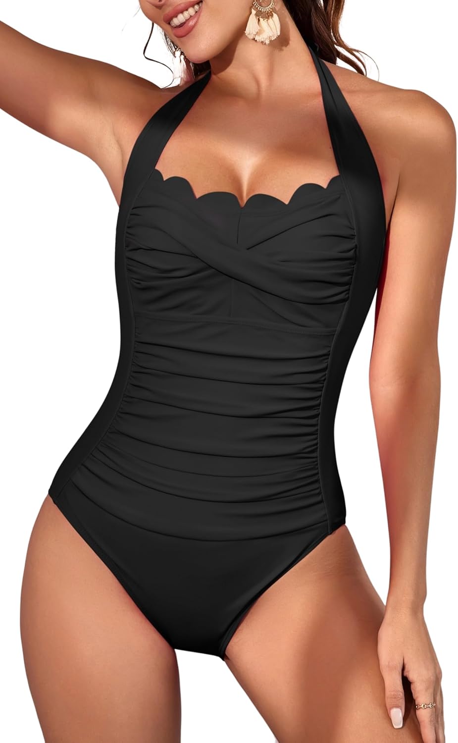 Eomenie Women One Piece Tummy Control Swimsuit for Summer Fun