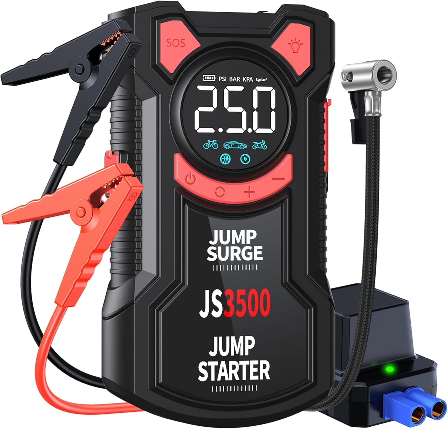 Ultimate Emergency Car Companion: Jump Starter + Air Compressor