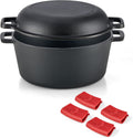 DARTMOOR 2-in-1 Pre-Seasoned Cast Iron Dutch Oven Set