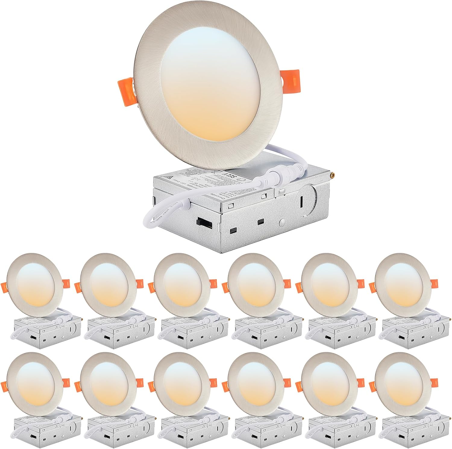 DLLT LED Recessed Ceiling Lights: Ultra-Thin 4 Inch 12 Pack