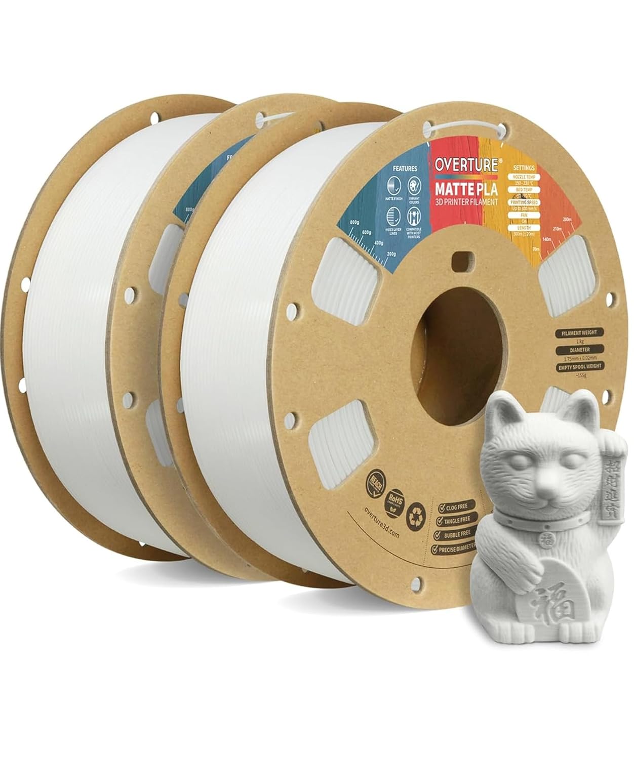 Matte PLA 3D Printer Filament Bundle for Flawless Creations