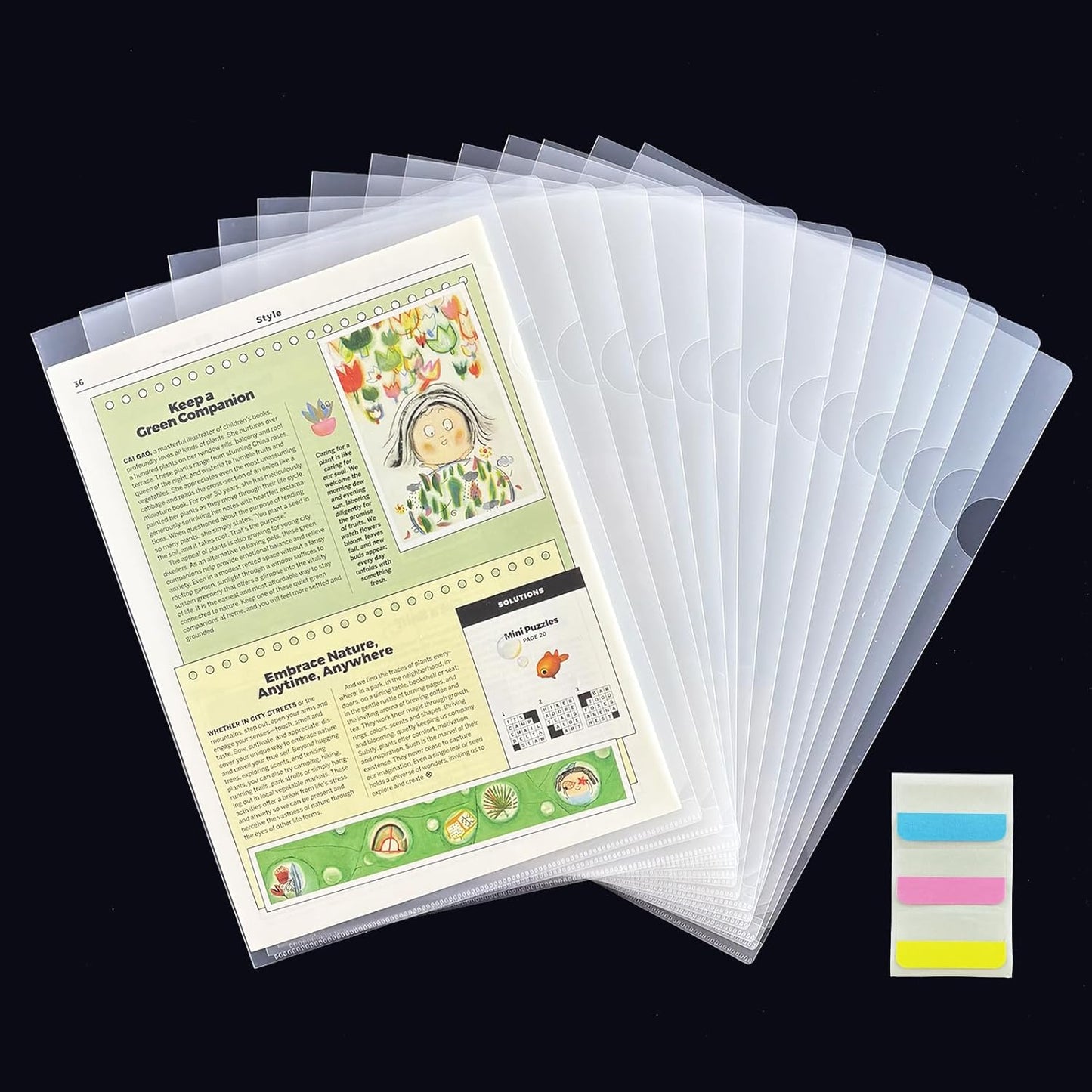 200 Pack Document Clear Plastic Folder for US Letter Size Papers