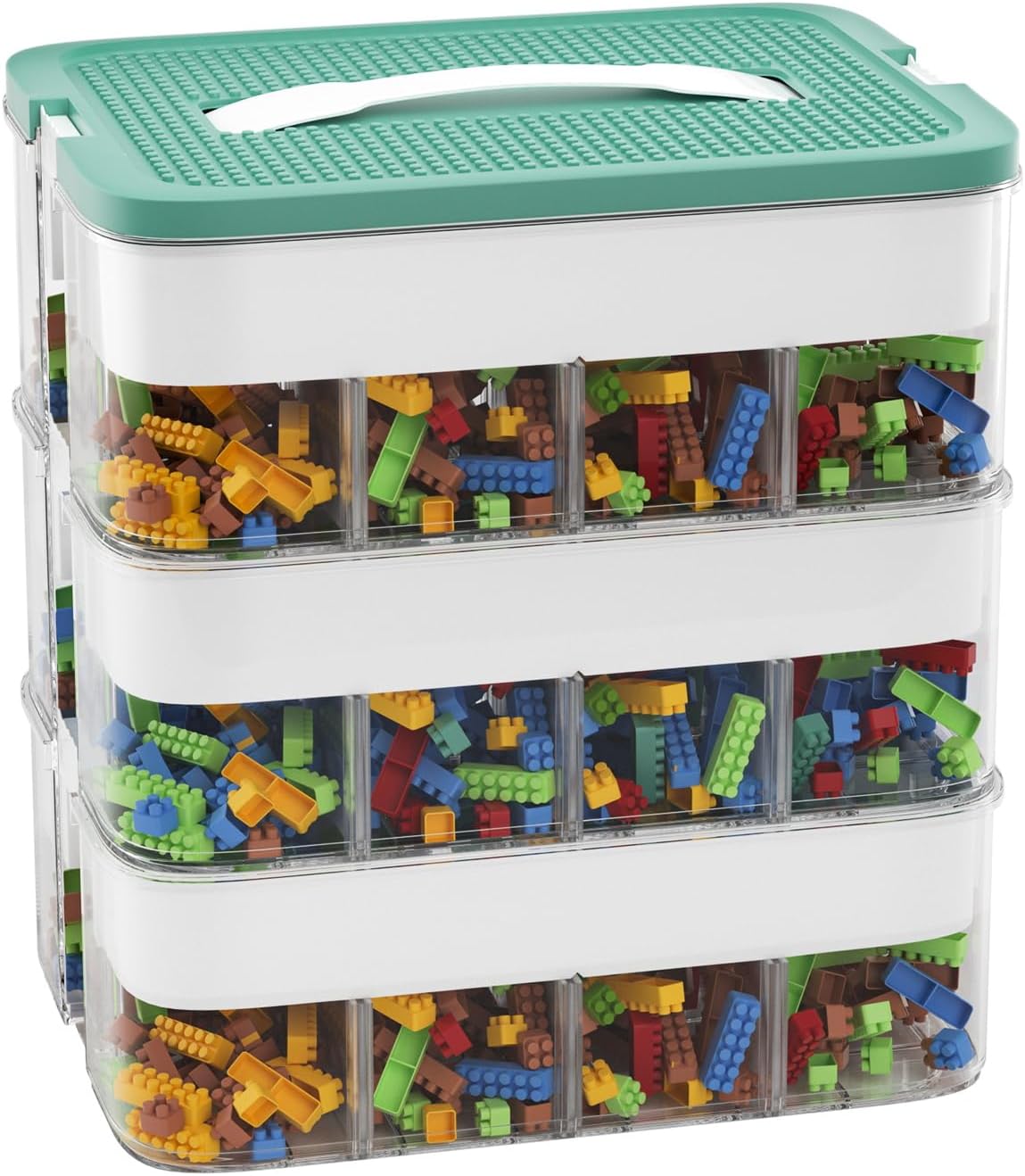 Stackable Toys Organizer Storage Case with 48 Big Compartments